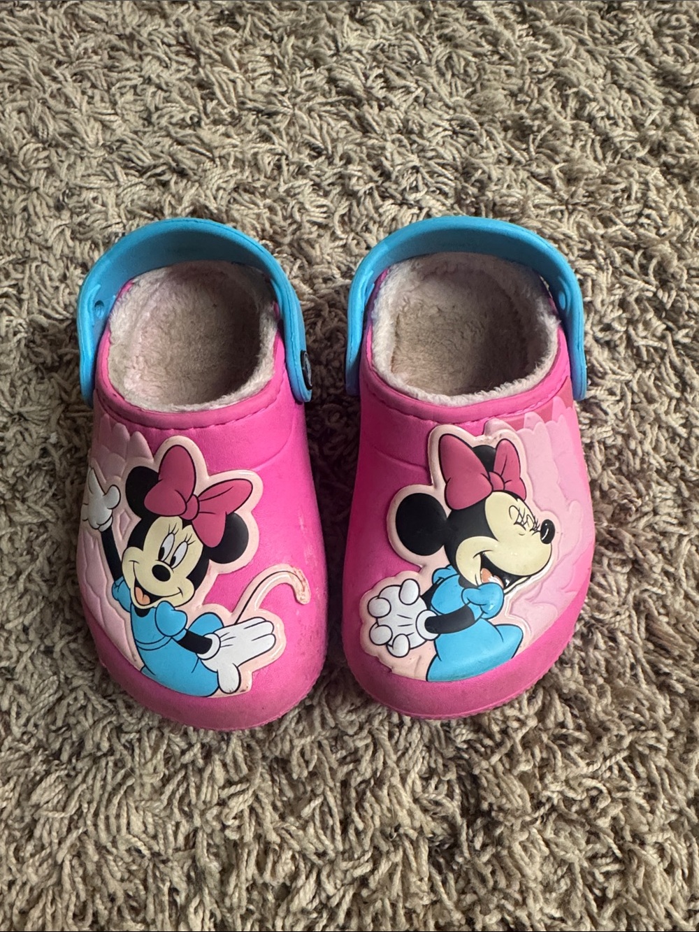 Minnie Mouse Crocs Slip-On Clogs with Blue Trim